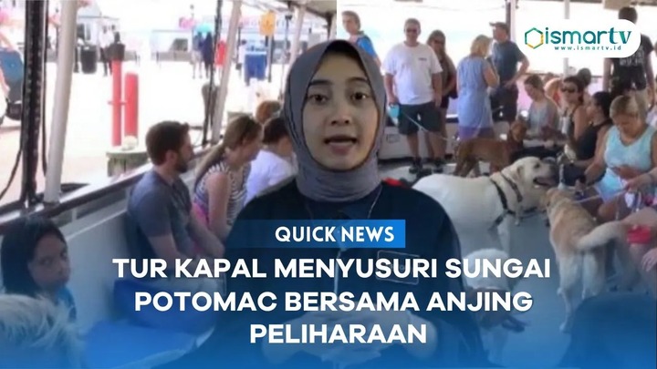 TUR KAPAL MENYUSURI SUNGAI POTOMAC BERSAMA ANJING PELIHARAAN