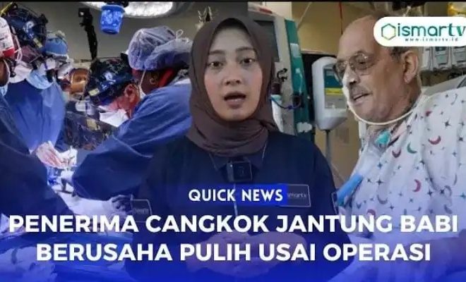 PENERIMA CANGKOK JANTUNG BABI BERUSAHA PULIH USAI OPERASI