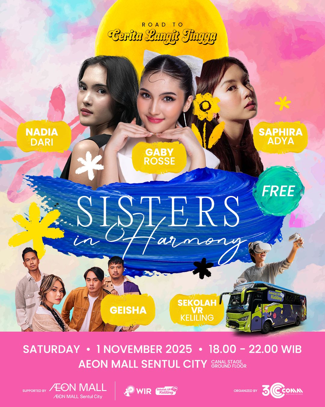 SISTERS IN HARMONY road to CERITA LANGIT JINGGA di AEON Mall Sentul, Sabtu 1 November 2025