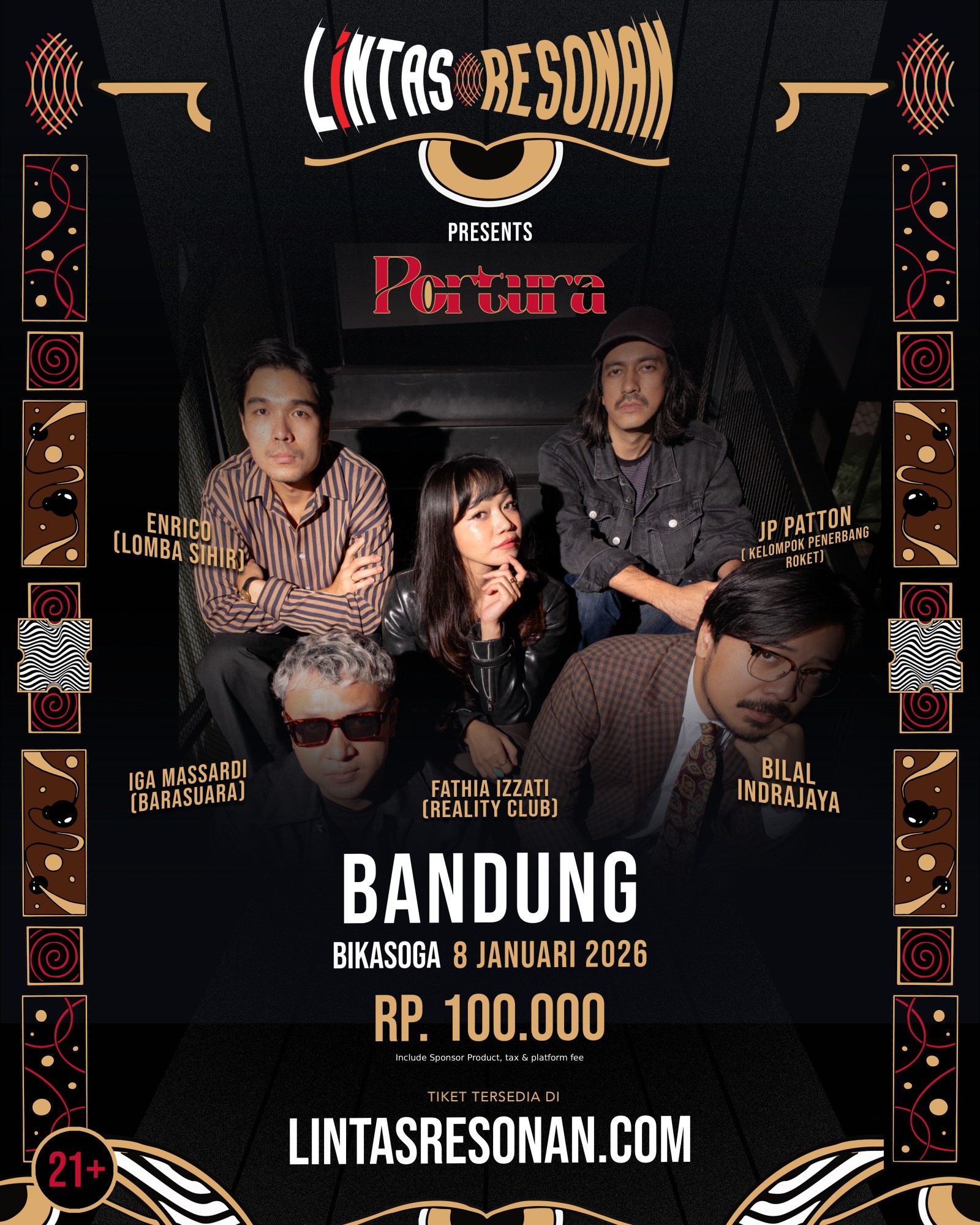 LINTAS RESONAN akan hadir di Bandung bareng ‘Portura’ dan band pembuka ‘Alkateri’ !!