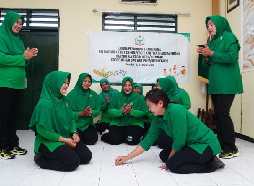 Meriah dan Penuh Kebersamaan, Persit Boyolali Rayakan HUT ke-80 dengan Permainan Tradisional